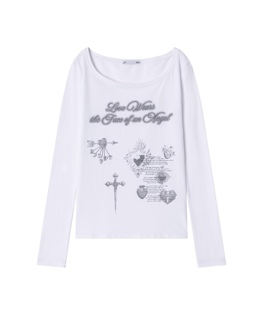 ILLIO White Vintage Heart Longsleeve