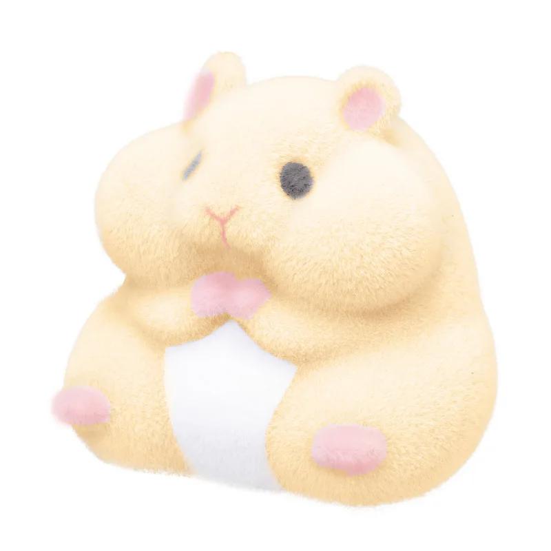 Kawaii Gashapon Capsule Toy Kawaii Fatty Milky Soft Hamster Cute Flocking Plush Squeeze Anti Stress Relief Squishy Kids Gifts