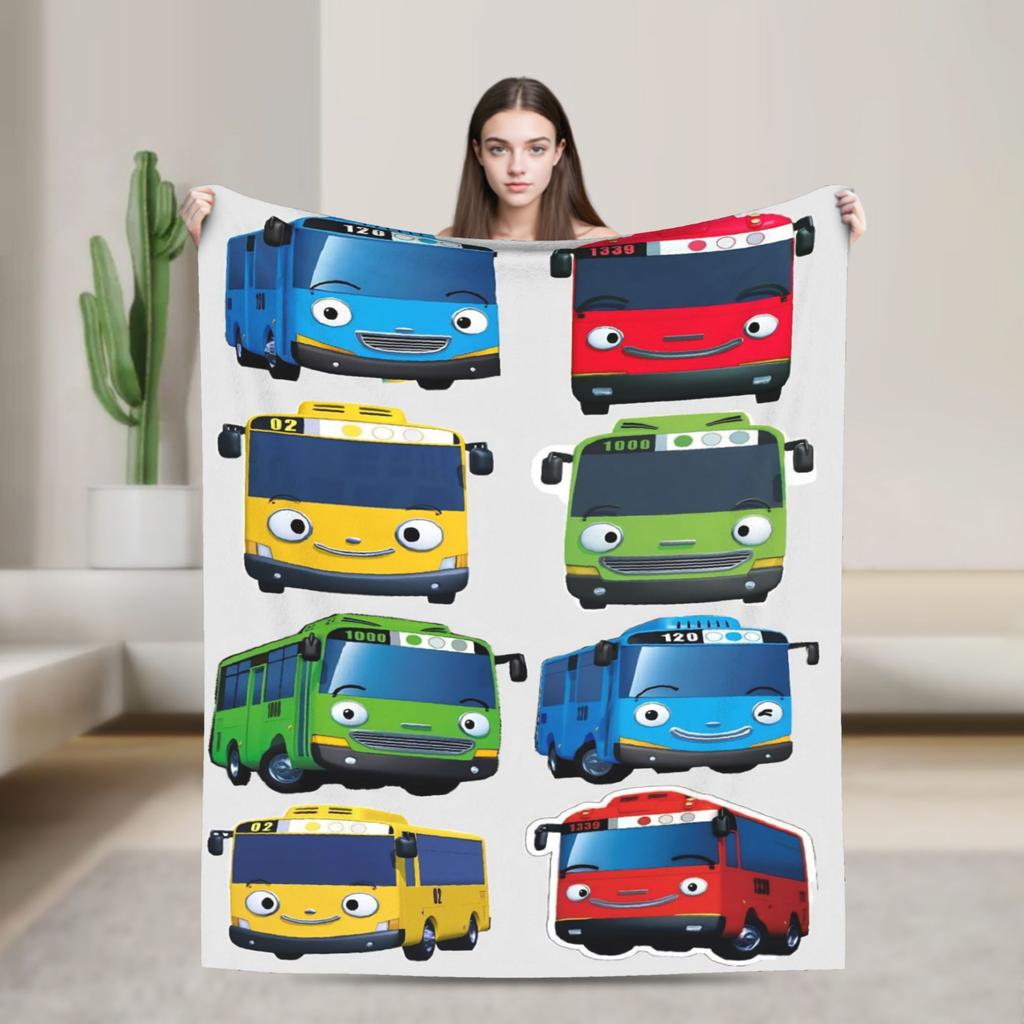 Tayo The Little Bus Blankets Super Soft Fleece Cozy Gift Throw Blankets Quilt