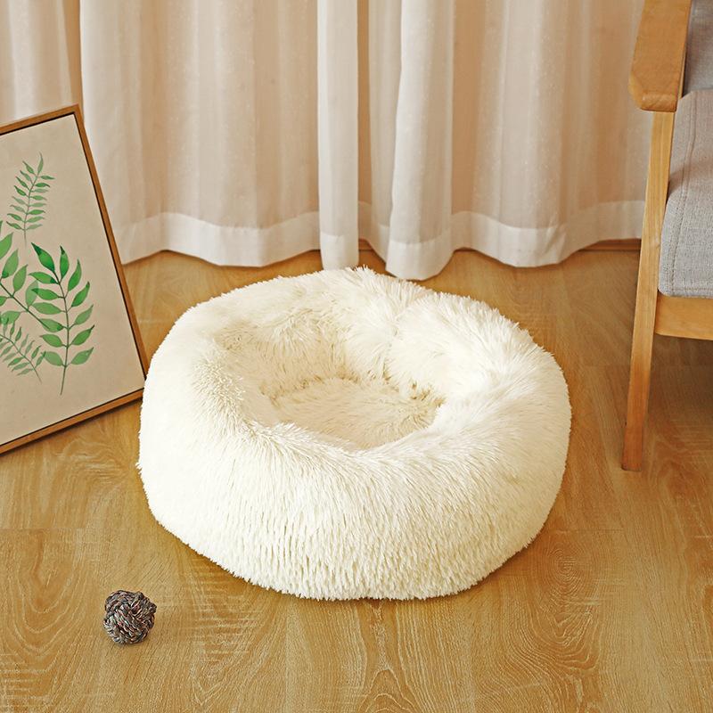 Warm Dog Bed Round Pet Lounger Cushion Dogs Cat Winter Dog Kennel Puppy Mat Pet Bed