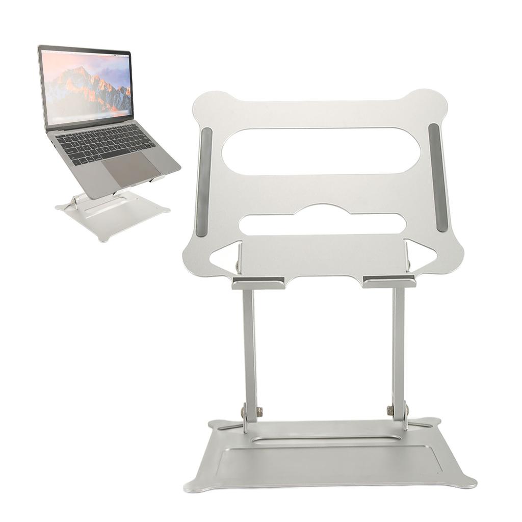 Laptopständer Wärmeableitung Verstellbarer Winkel Tragbar Silber Laptopständer Aluminiumlegierung für Schreibtisch