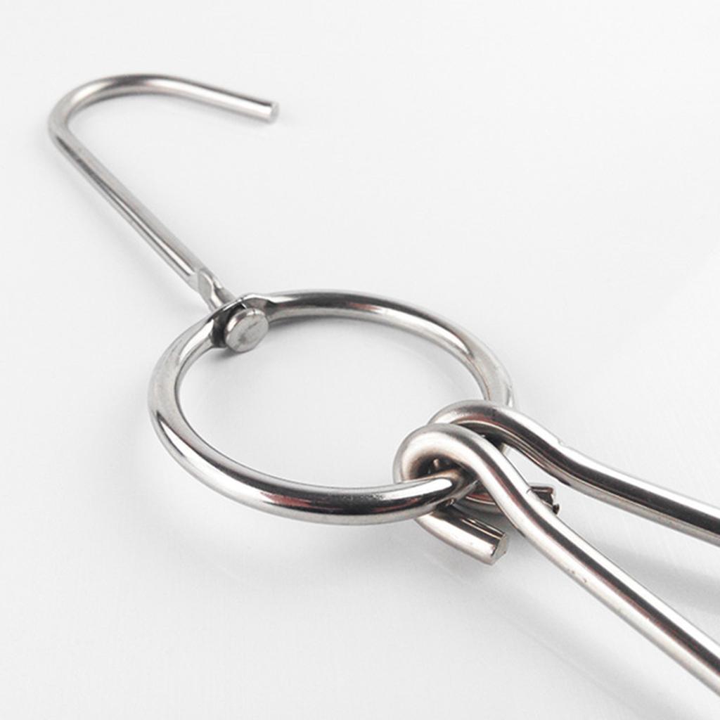 2x Stainless Steel Meat Hook Poultry Double Hooks 34cm Long