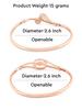 Set of 2 Rose Gold Cubic Zirconia Contemporary Brass Kada Bracelet for Women