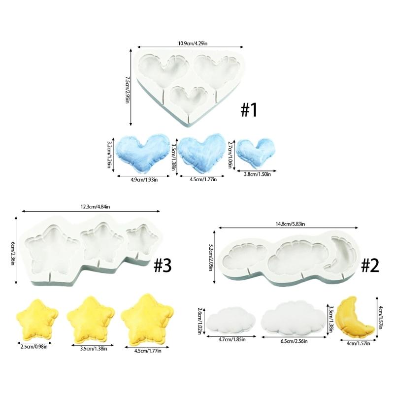 Silicones Baking Molds Set With Laces Star Heart Cloud Shapess For Cake Chocolate Jellys Making Heat Resistant