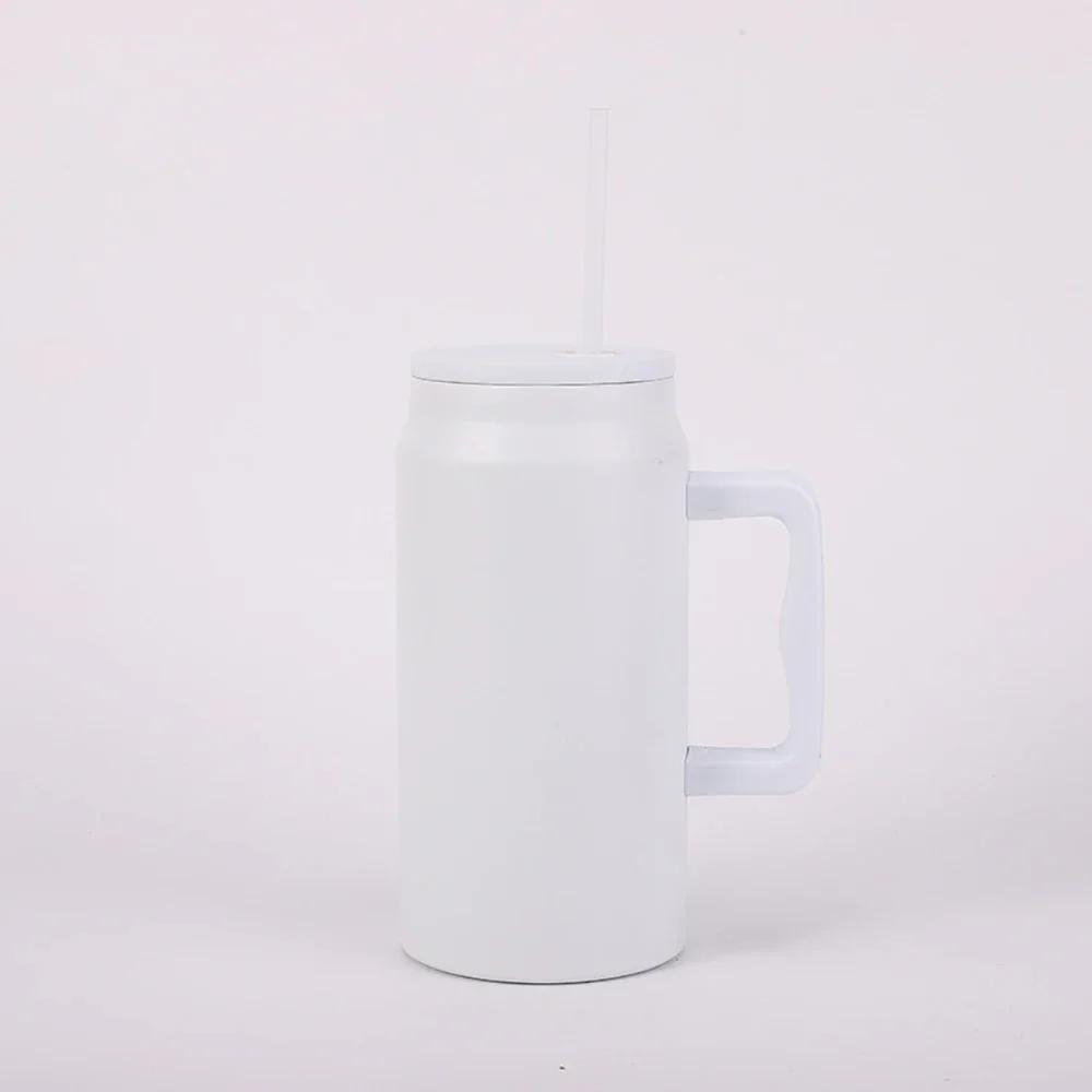 50oz Large Capacity Stainless Steel Travel Coffee Mug Portable Vacuum Insulated Water Cup Thermo Bottle with Handle Straw ForCar