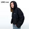 Jinyujie Women's Short Hooded 90% Duck Down Puffer Jacket