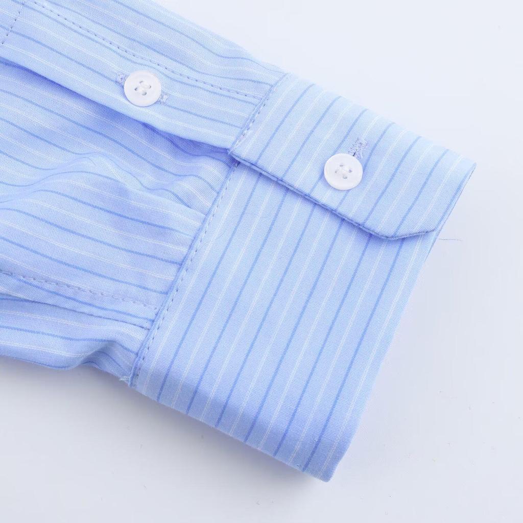 2025 Spring Women's Striped Turn-Down Collar Long-Sleeve Casual Shirt