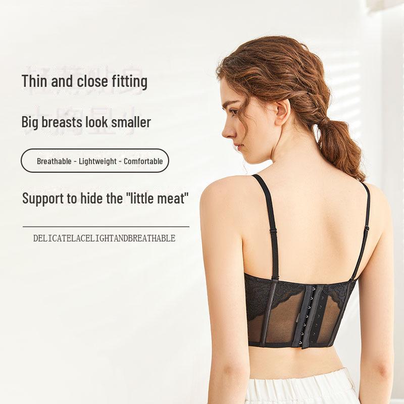 Women's French Lace Fishbone Bra - Sexy, Summer Vest Style, Body-Shaping Bra