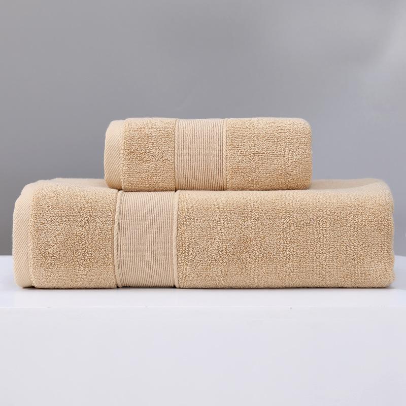 Pure Cotton Thickened Bath Towel Seven-color Set of Towels Five-star Hotel Towels 21-strand Fine Cotton Moisture-wicking Plain Bath Towels