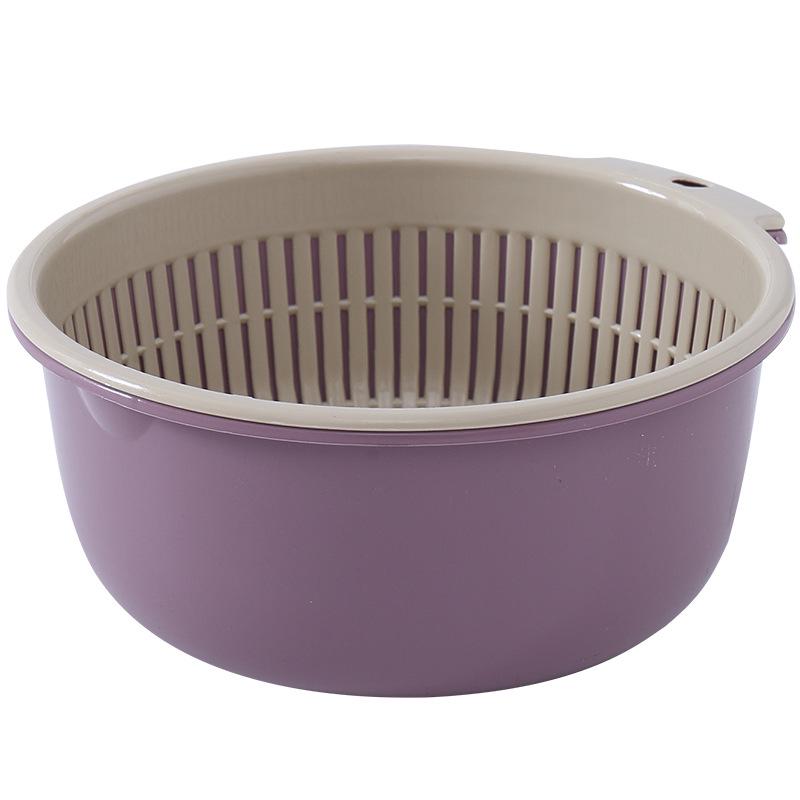 Dual-Layer Kitchen Storage Basket: Drainable, Multi-Purpose for Fruits & Vegetables