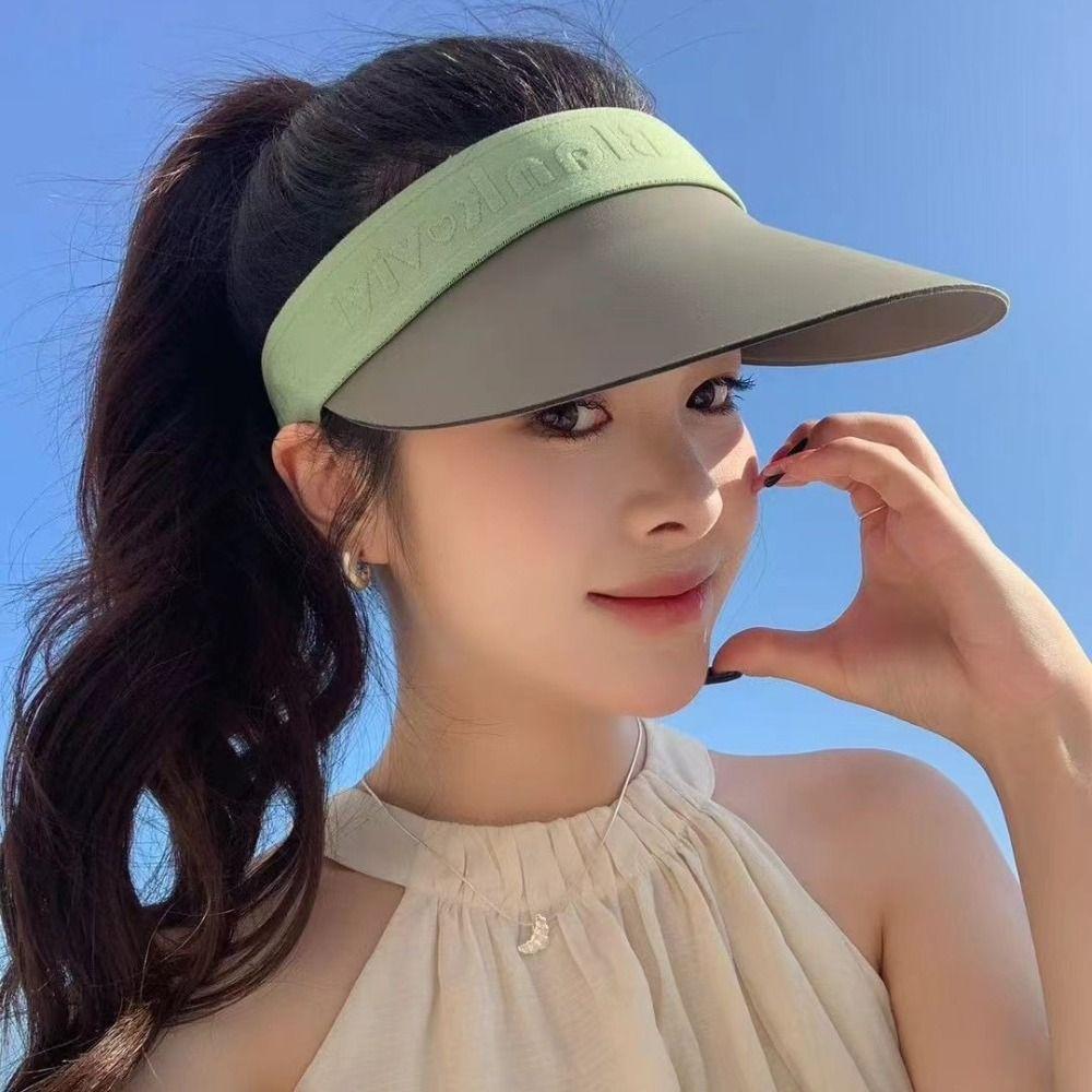 

Chinlon Summer Sports Sun Hats Empty Top Breathable Air Sun Hat Outdoor Beach Style C