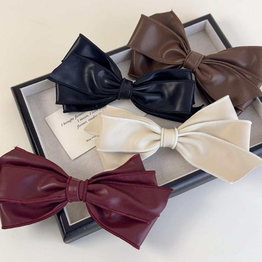Non-Slip Bow Hair Clips Satin Back Hair Clamp Minimalist Ponytail Holder Daily Wear