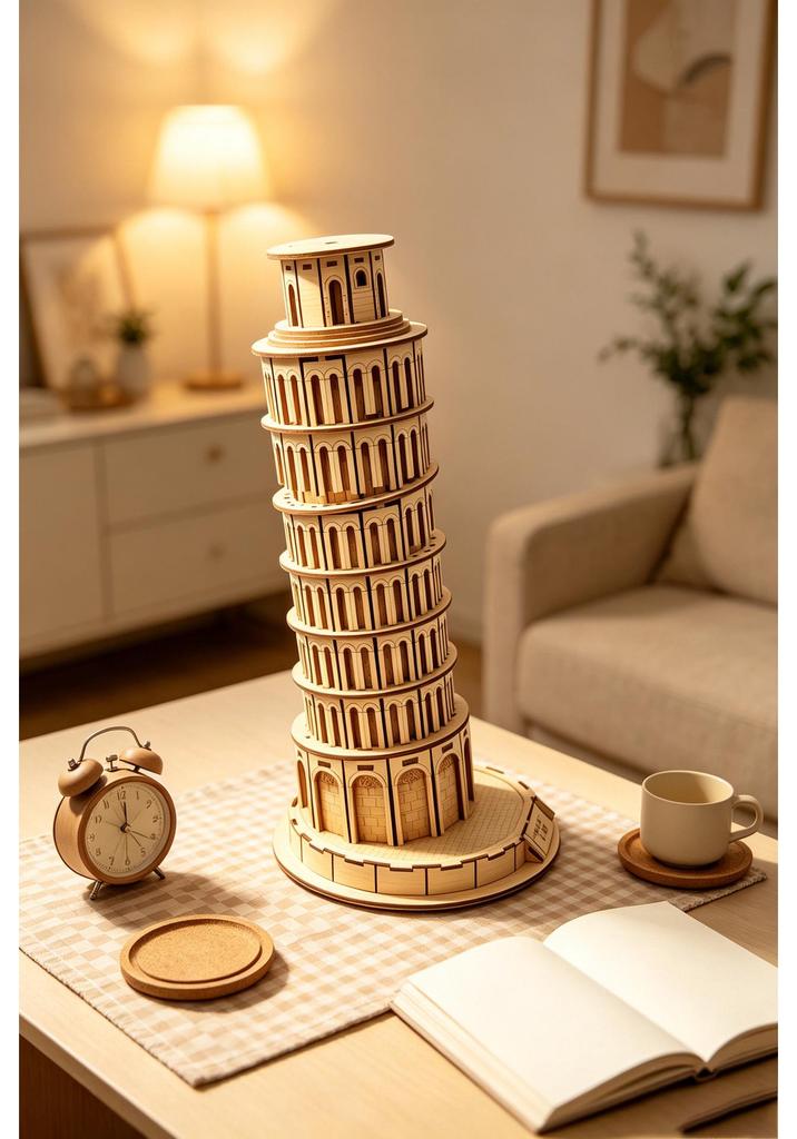 Handmade 3D Wooden Eiffel Tower Puzzle Ornament