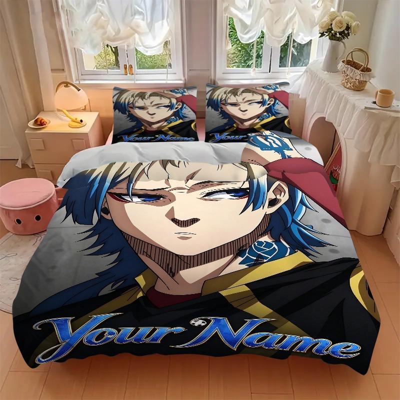Name Bedding Set Personalized Washable Custom 3Pcs Duvet Cover Pillowcases Soft Microfiber Home Bedroom Gift