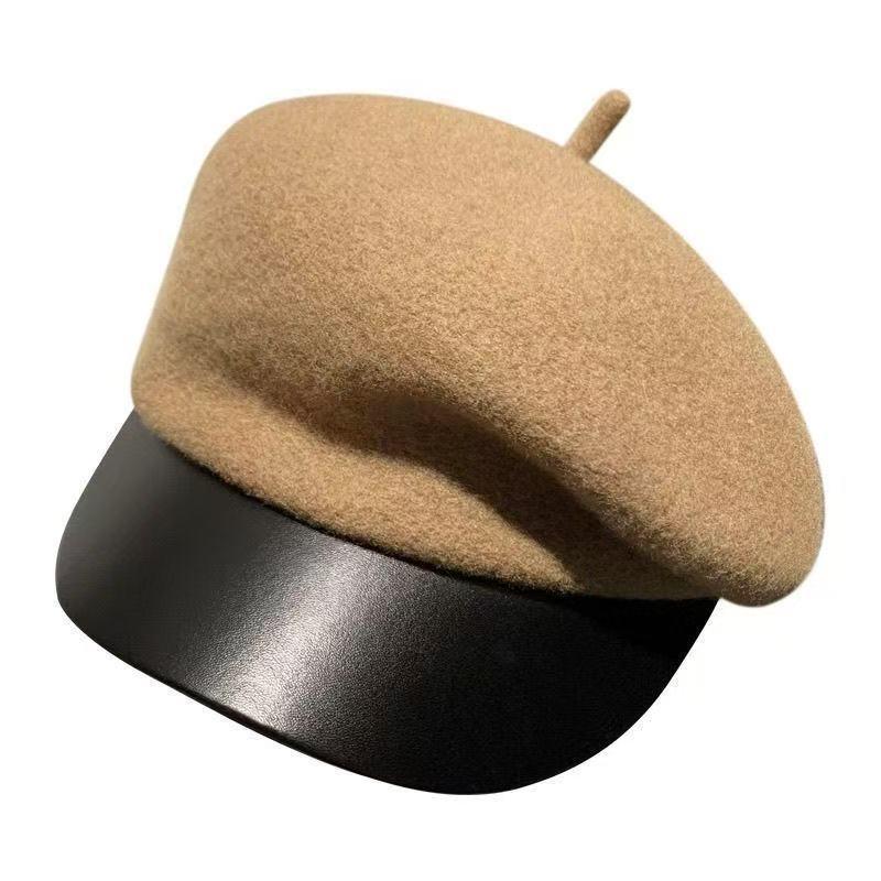 

Ya Dan Fangyuan Women s Autumn/Winter Wool Beret - Stylish Duckbill Octagonal Painter Hat Adjustable Head Circumference [54-58]