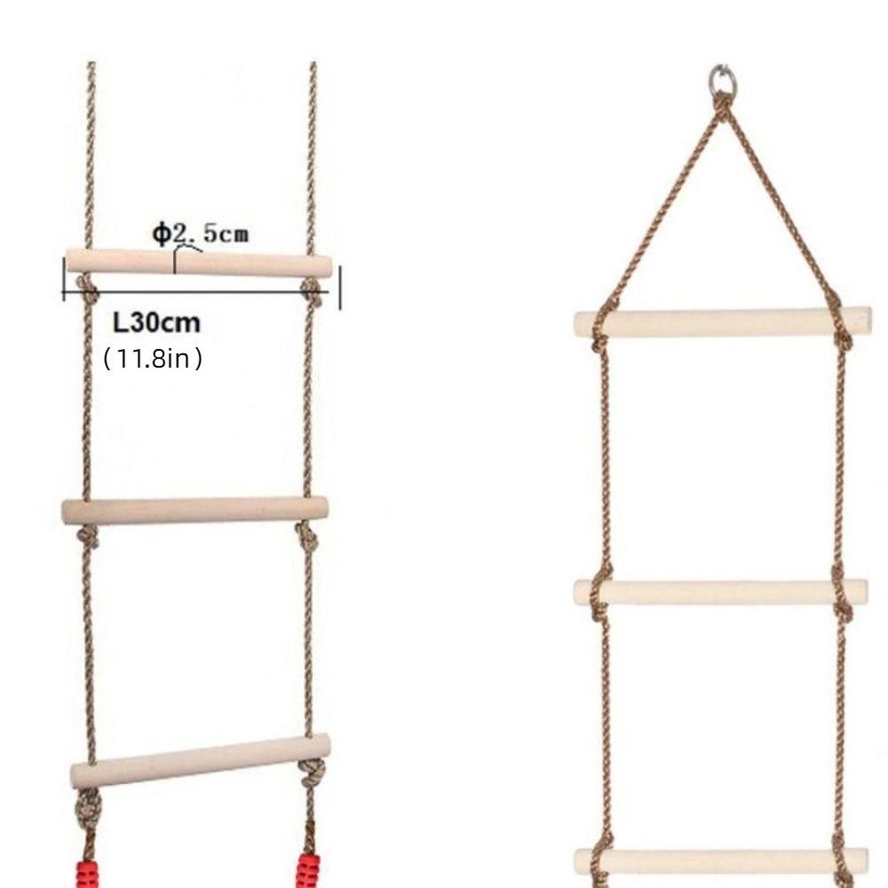 with Platforms Rope Climbing Ladder Toy Wooden Wooden Rope Ladder  For Garden