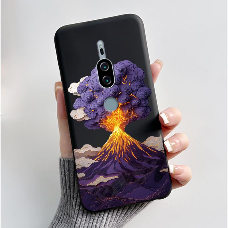 Per Sony Xperia XZ2 Premium SOV38 H8166 H8116 Custodia per Telefono Estetica Moda Gatto Carino Cartone Animato Nero Tocco Morbido Posteriore Cover in Silicone