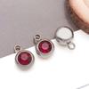 Twelve Color Birthstone Round Titanium Steel Pendant for DIY Jewelry