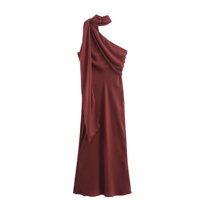 Jnleaog New Women clothes Western Style French style Design Asymmetric Scarf Midi Dress 5029170