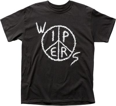 Wipers Logo T Shirt Mens Rock N Roll Music Retro Band Tee New Black Black