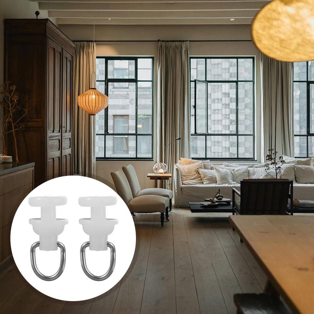 50Pcs Plastic Silent Curtain Track Pulley Strong and Sturdy Curtain Hook Rollers  Bathroom Curtains