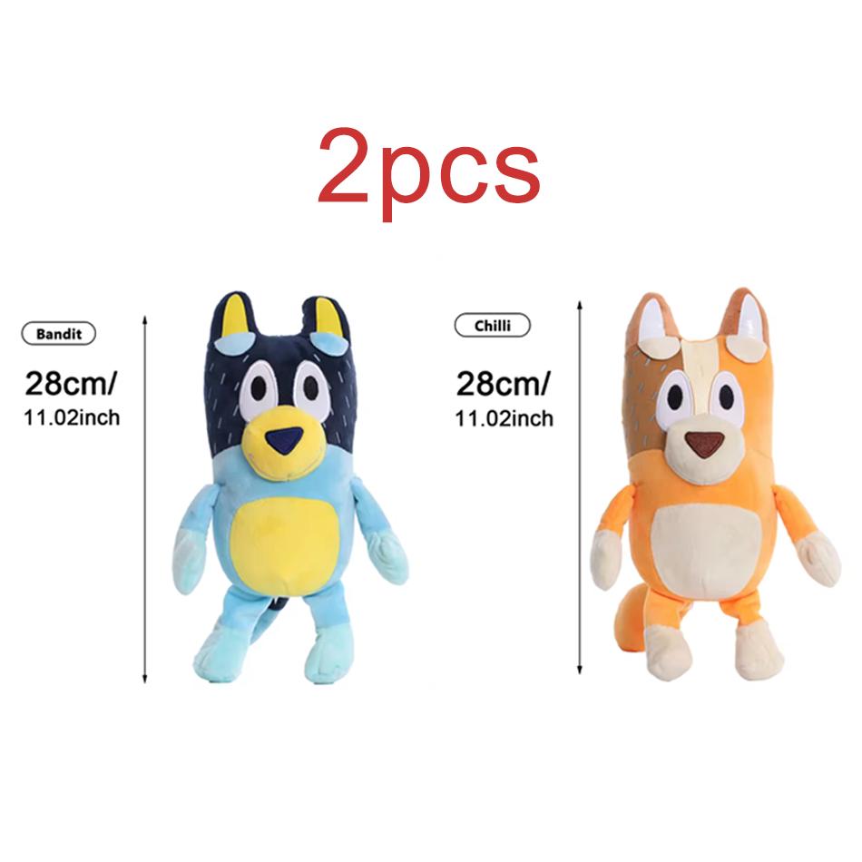 Bluey Family Cartoon Soft Plush Dolls Eyed Bingo Dog Stuffed Plush Pillow Toys Ideal Gift Family Series Parent-Child Plush Toys