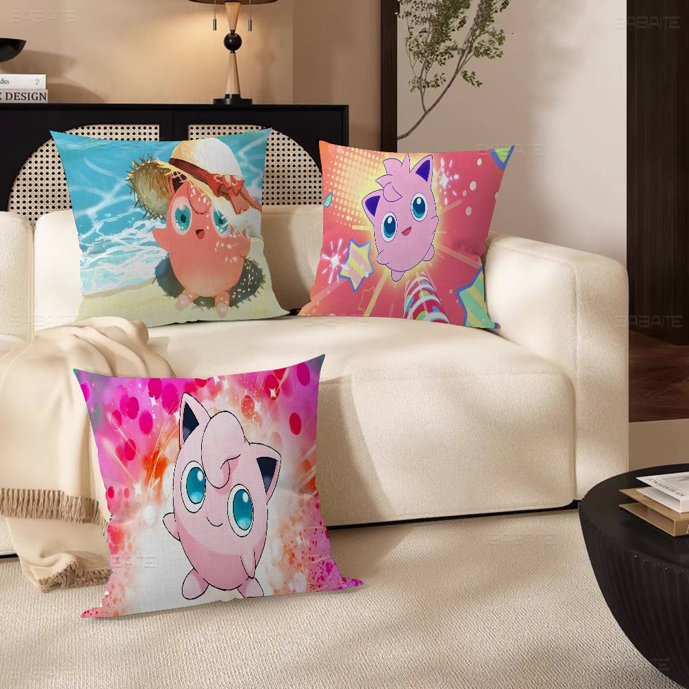 P-pokemon Jigglypuff Pillow Gifts Home Office Furnishings Bedroom Sofa Car Cushion Cover Case 45x45cm