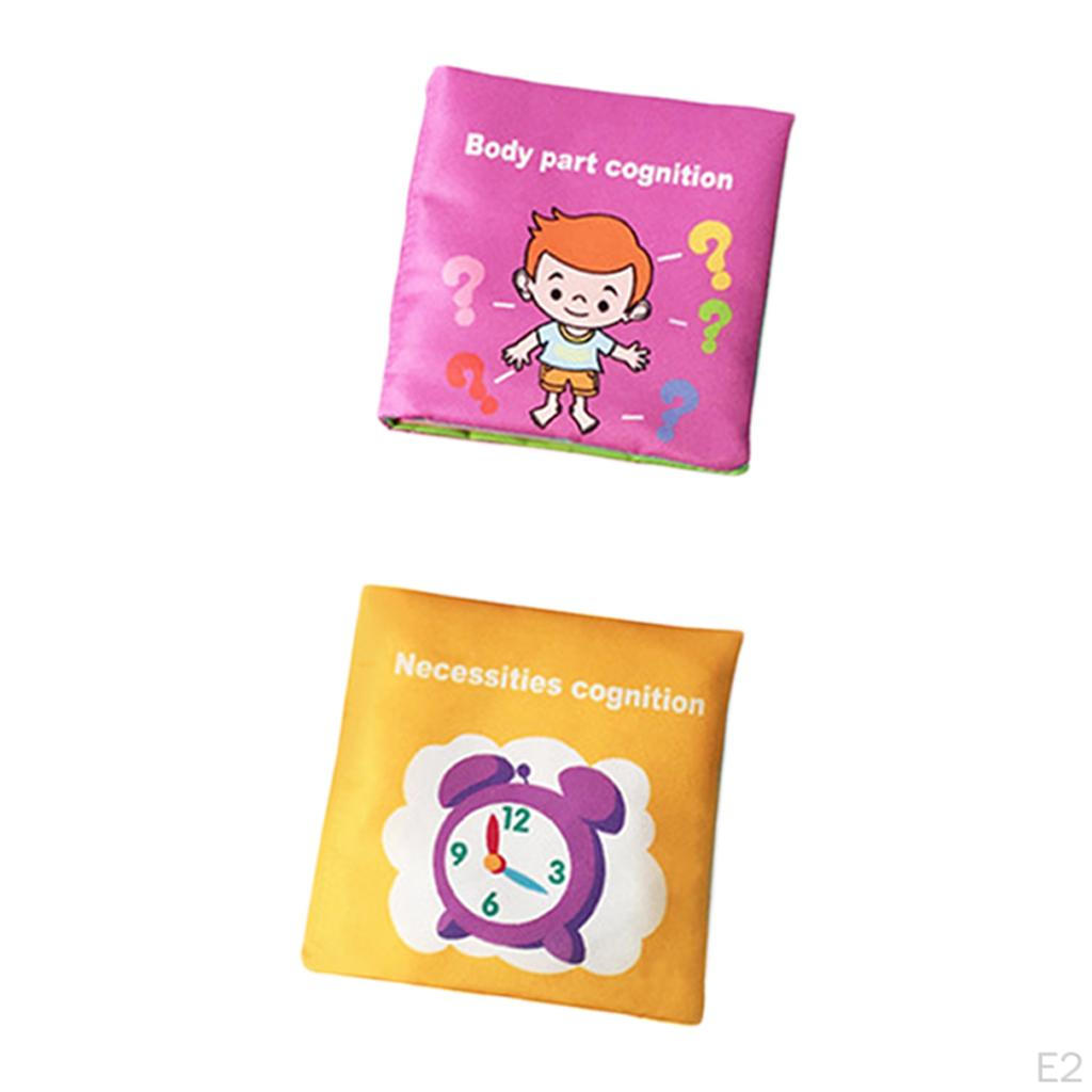 6 Pcs Development Cloth Book Educational Toy (Body Parts Weather Animal Recognition) For Kids Early