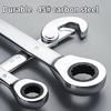 Universal 71-Tooth Ratchet Wrench Double Headed Labor Saving Adjustable Large Open End Wrench Steel High Hardness Repair Tools