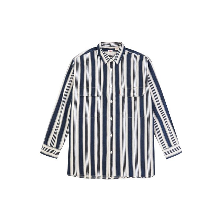 

Рубашка Levis Easy Wave Series из хлопка в полоску с длинным рукавом, мужская серая 34583-0001