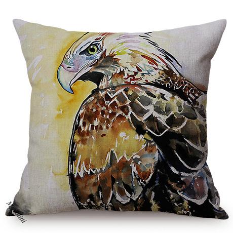 Nordic Bird Oil Painting Art Sofa Decoration Pillowcase Parrot Owl Animal Luxury Chair Cushion Cover Throw Pillow Case