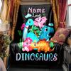Dinosaurs Blanket Personalized Name Soft Comfortable Stylish Blanket Car Blanket Perfect For Travel Camping Outdoor Home Suitable For All Seasons