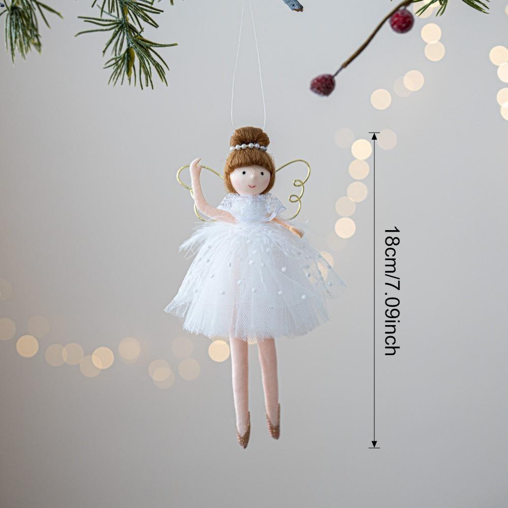 Cloth Christmas Angel Doll Drop Ornaments Angel Girl Plush Toy Pendant Hanging Pendant Christmas Girl Pendant Festival Decor