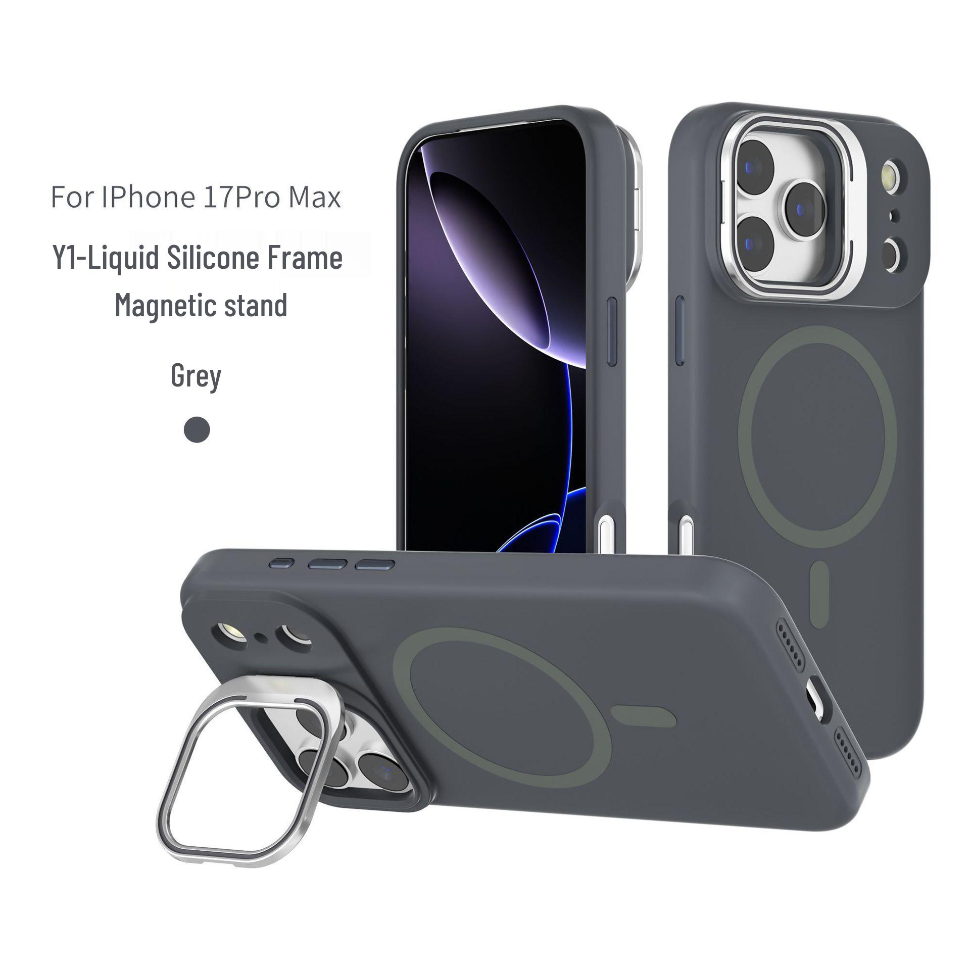

Drop-Proof Liquid Silicone Magnetic Frame Holder for iPhone 17 Pro Max/16/15 iPhone 15 Pro