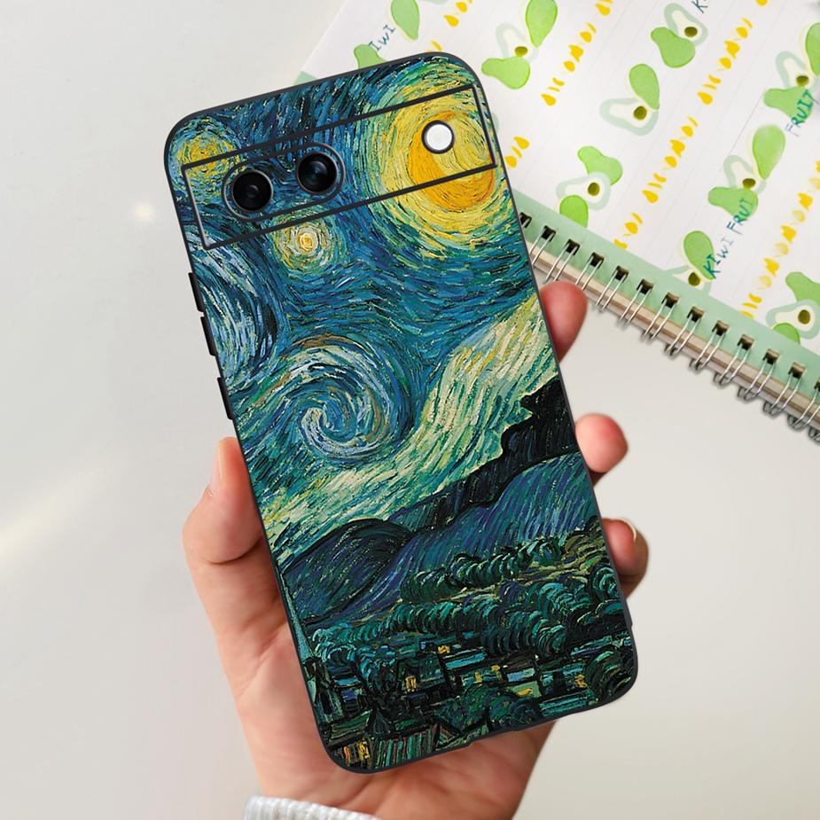 For Google Pixel 8A Case Pixel8 Pro Cute Cat Flower Painted Cover Silicone Phone Case For Google Pixel 8 Pro Pixel8A Soft Fundas