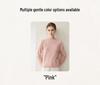 Women's 100% Pure Cashmere Sweater - Autumn/Winter, Versatile Round Neck, Loose Fit, Pink Knit