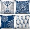 Decorative Throw Pillowcase 40x40cm Blue Modern Simple Square Pillowcase Sofa Farmhouse Living Room Cushion Cover