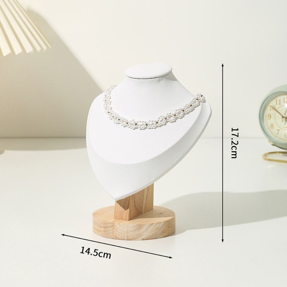 Wooden Necklace Display Rack Suede Display Model High Quality Neck Display Props  Necklace