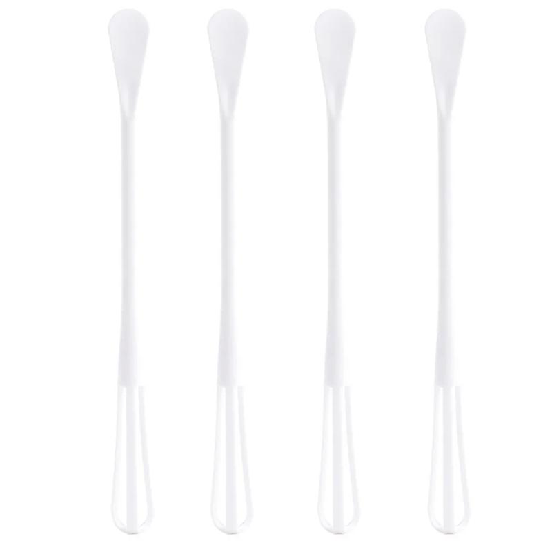 1/2PCS Small Mini Plastic Whisk Mixer Hand Egg Beater Stirrer Baking Blender Tool Double Head Whisk with Small Spoon Kitchen
