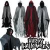 Halloween Adult Cape Witch Cloak Grim Reaper Costume Scary Haunted House Outfit Horror Prank Party Cosplay Prop for Spooky Night