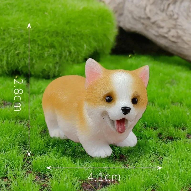 Kawaii Resin Cute Mini Dog Ornaments Figures Miniature Things Statues Dollhouse Room Home Decor Items Desk Accessories