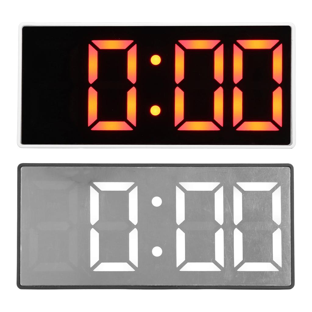 Digital Alarm Clock LED Mirror Electronic Clock USB Power Temperature Humidity Monitors Alarm for Ho