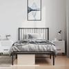 vidaXL Bed Frame with Headboard Metal Black 100x190 Cm