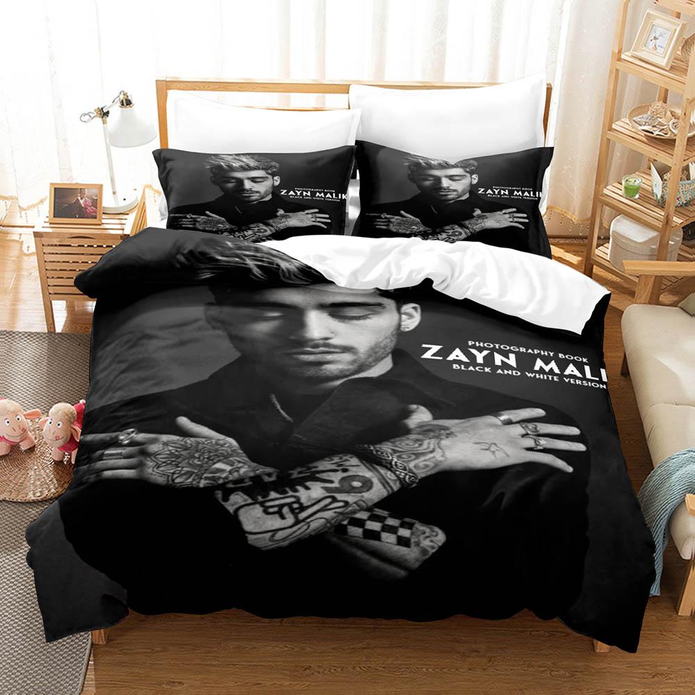 Fashion Zayn Malik Pattern Bedding 3 Piece Set Comfort Quilt Cover Two Pillowcases Household Bed Supplies