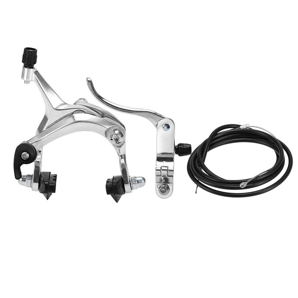 Easy Installation Bicycle Caliper Brake Set Silver C Brake Caliper Bike Brake Kit Bike Repair
