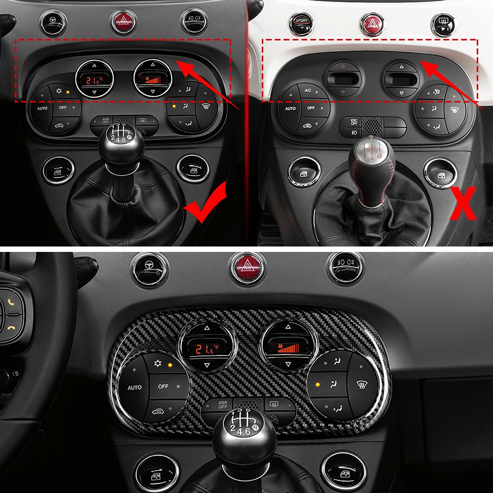 Real Hard Dry Carbon Fiber For Abarth 595 695 595C 695C 2012-2022 2023 2024 Fiat 500 500C 2008-2024 AC Digital/Manual Climate