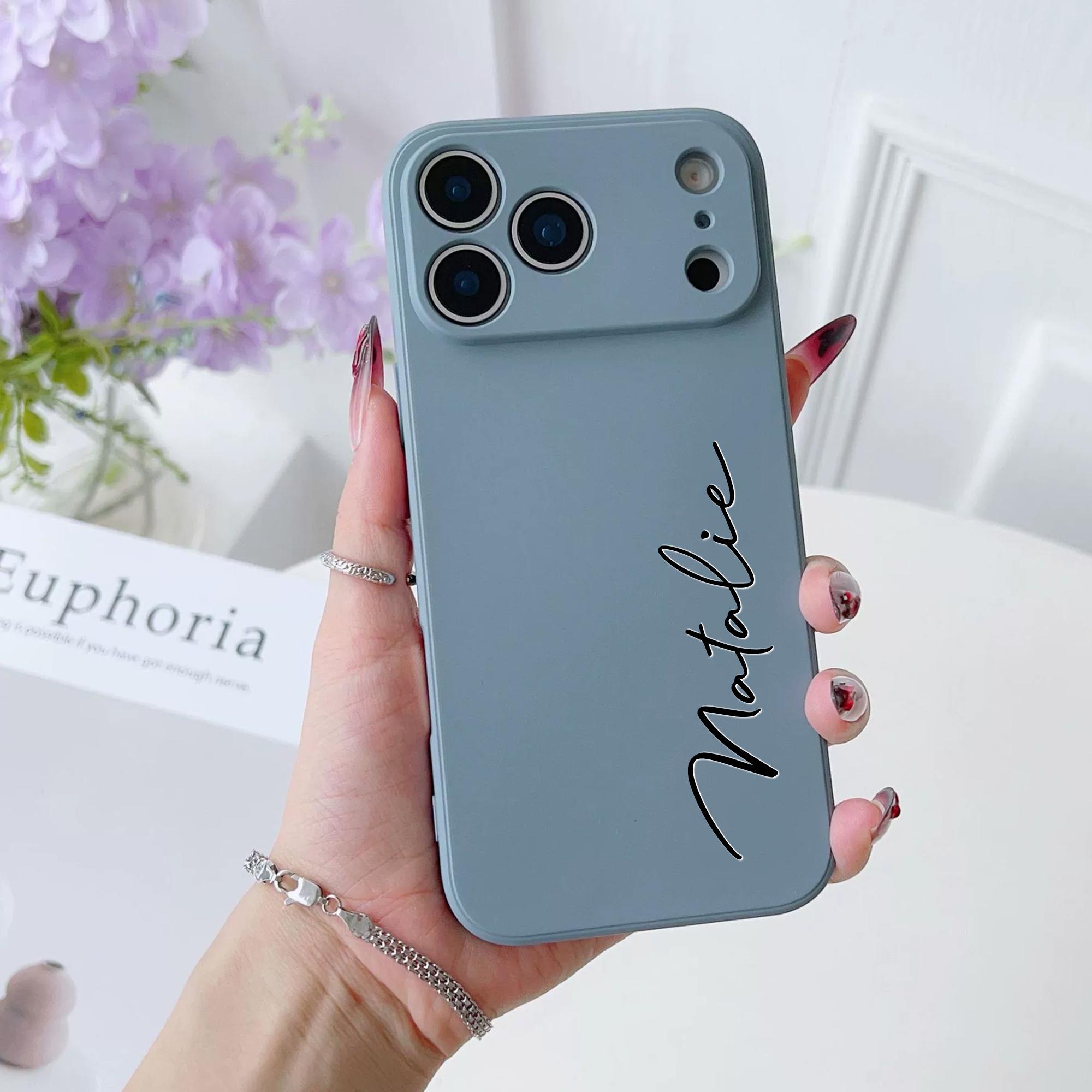 

Personalized Custom Letters Name Colorful Soft Liquid Silica Gel Phone Case For iPhone 11 12 13 14 15 16 17 Pro Max 17Air Plus For iPhone 15