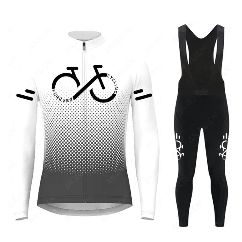 

Autumn and Winter New Bicycl Long-sleeved Suit Solid Color Gradual Change of Color Simple Cycling Suit 2026 Autumn Breathable Suit Cycling Suit S