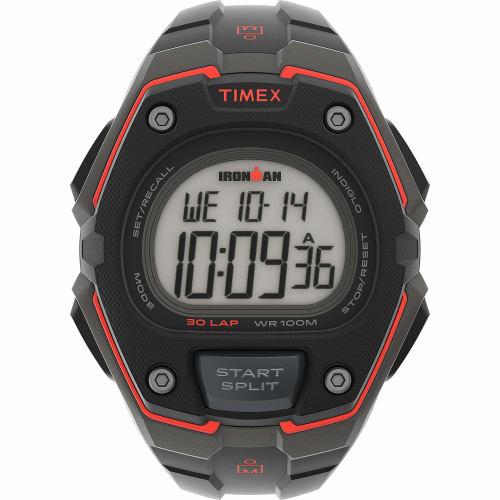 Timex Men's Ironman Classic 30 Oversized 45mm Watch, Dark Gray/Black/Red, Chronograph.