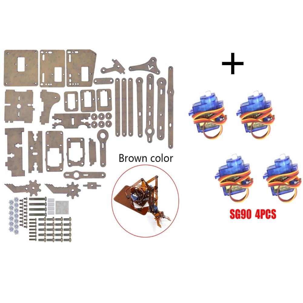 SG90 MG90S 4 Dof Kit Robot Acrilic Mecanic Manipulator Gheară Neasamblat Pentru Arduino Braț Robotic Kit STEAM Programare Braț Robotic